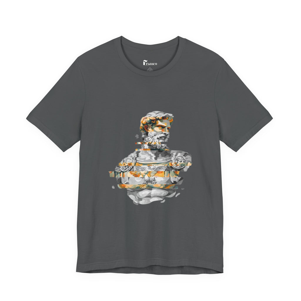 Stoic Sculpture Art Tee — Glitch Marble Bust Graphic T-Shirt